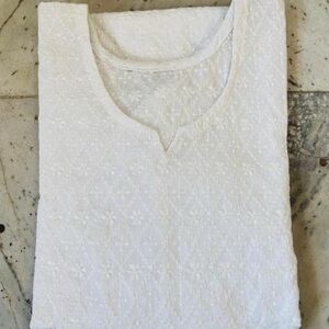 White cotton chikankari kurta